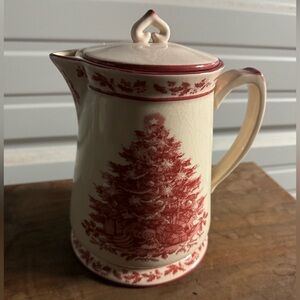 Cracker Barrel Nostalgic Red Christmas Tree Teapot